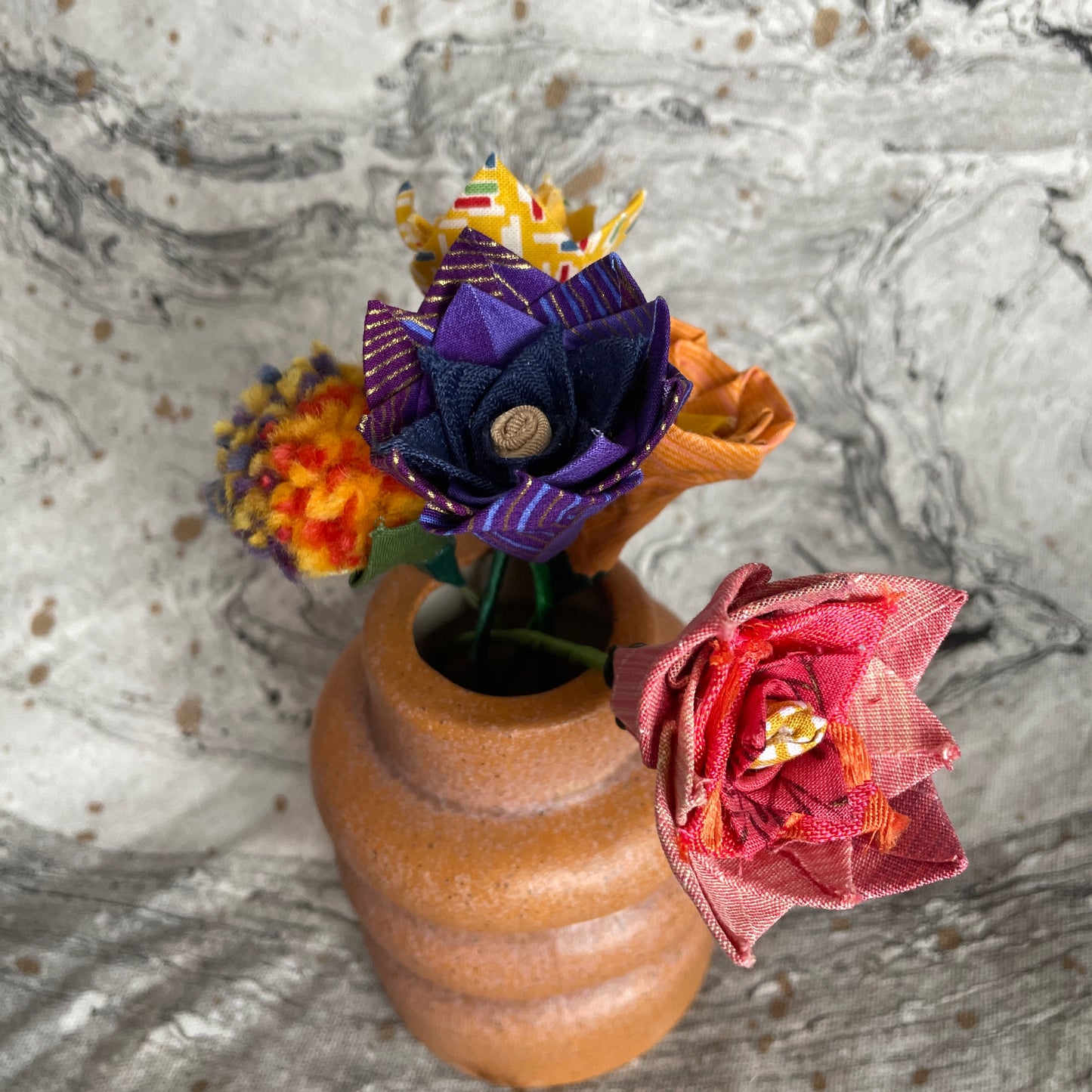 Bouquet in Ceramic Vase - Sunset