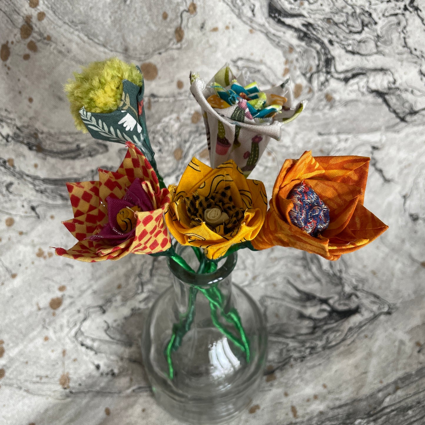 Bouquet in Glass Vase - Yellow