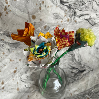 Bouquet in Glass Vase - Yellow