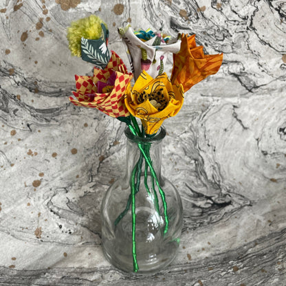 Bouquet in Glass Vase - Yellow